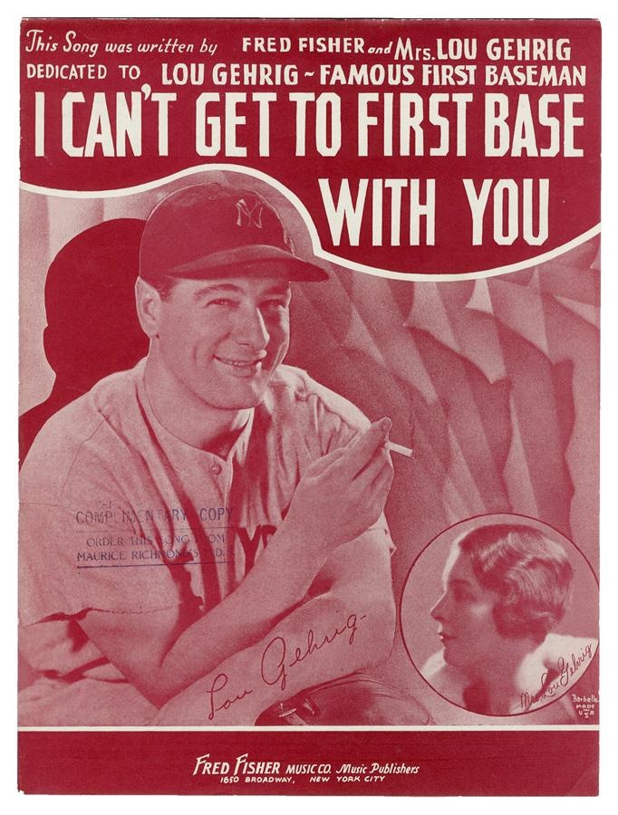 Ruth and Gehrig - 1937 Lou Gehrig Sheet Music