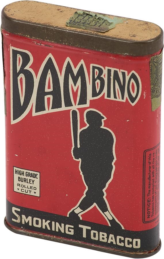 Ruth and Gehrig - High Grade Bambino Tobacco Tin with Original Tobacco Inside