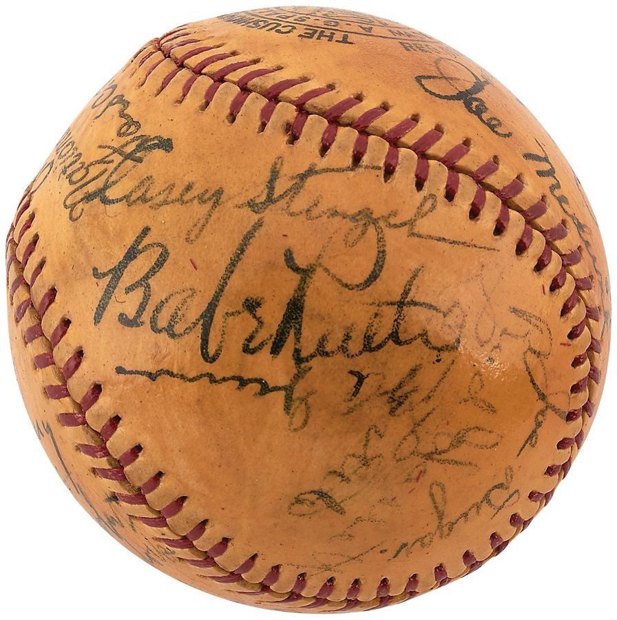 Ruth and Gehrig - 1935 Babe Ruth & Other Sports Luminaries NY Writers Dinner Signed Baseball