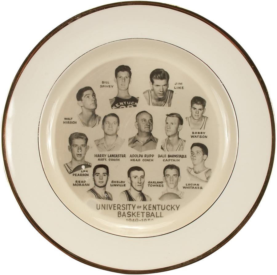 - 1950 University of Kentucky Basketball Plate with Adolph Rupp