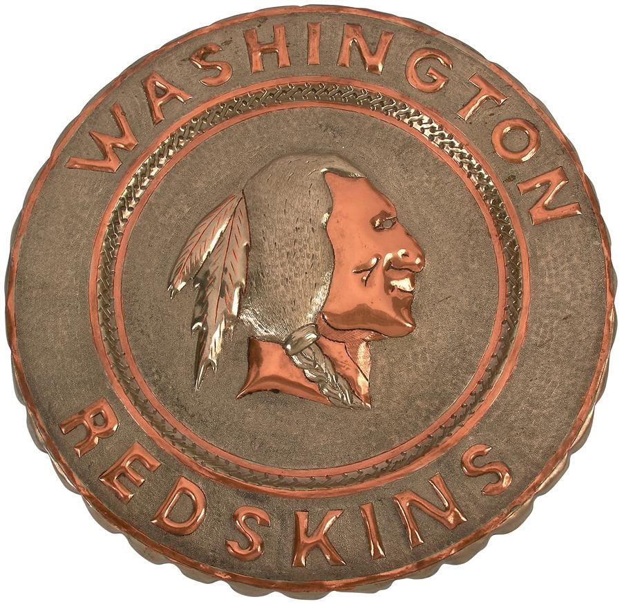1940s Washington Redskins Copper Embossed Sign