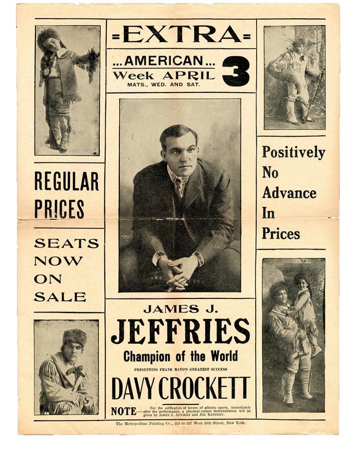 Circa 1900 James Jeffries Boxing Champion of the World Vaudeville Poster
