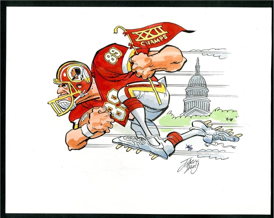 Sports Fine Art - Superbowl XXII Washington Redskins Original Art by the Great Jack Davis