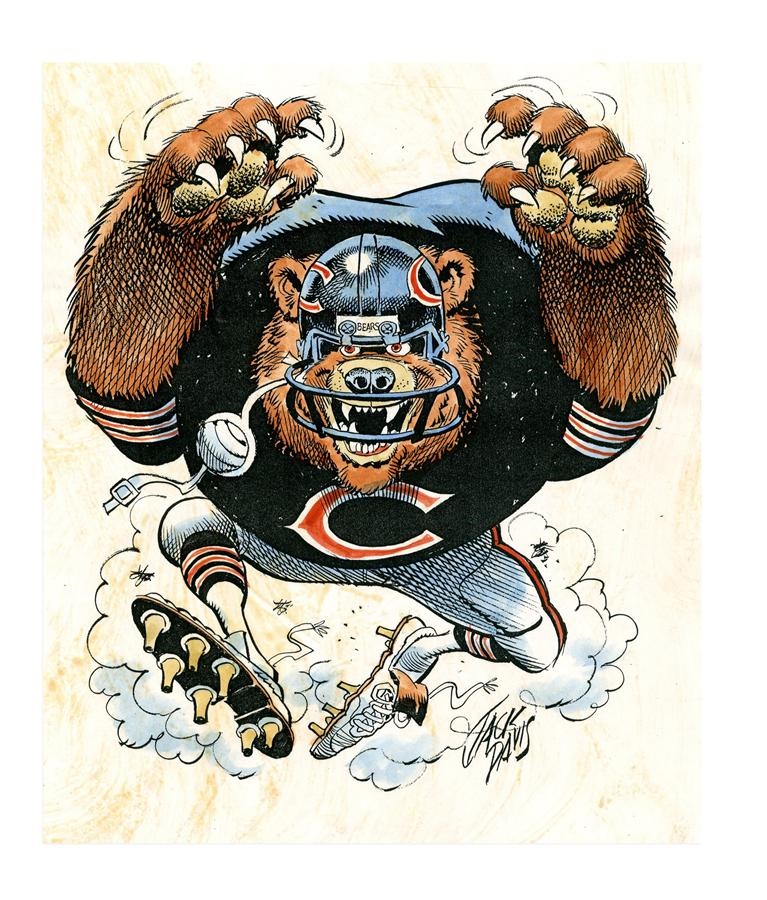 Sports Fine Art - 1986 Chicago Bears Original Art by Mad Artist Jack Davis