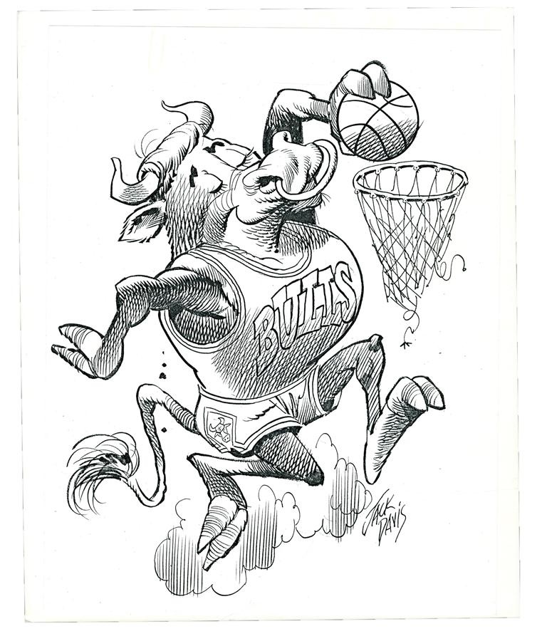 Sports Fine Art - Michael Jordan-Era Chicago Bulls Original Art by the Great Jack Davis
