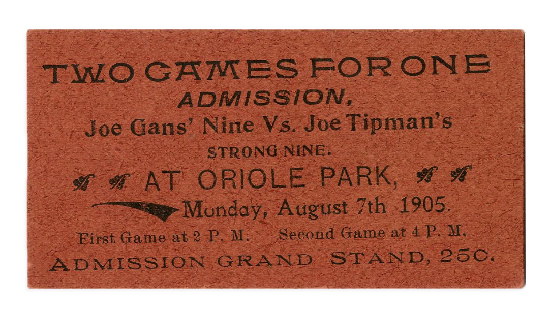 - 1905 Joe Gans v. Joe Tipman Boxing Ticket