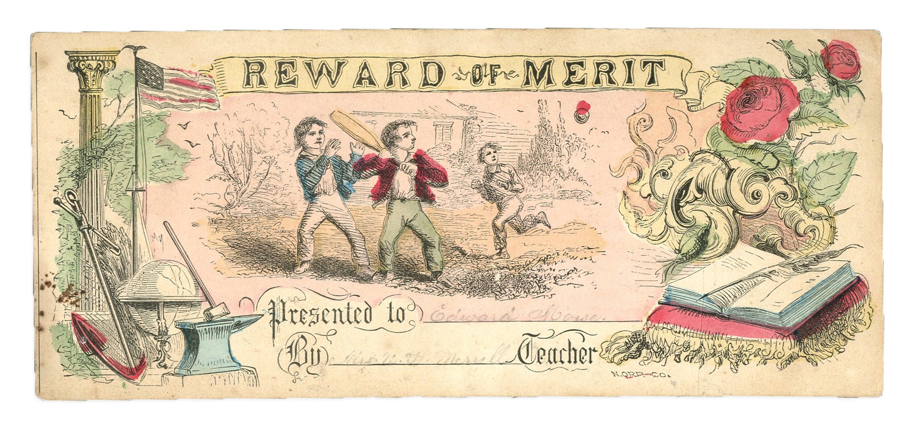 19th Century - 1850s Baseball Award of Merit