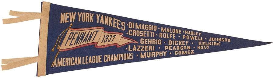 1937 New York Yankees American League Champion Pennant