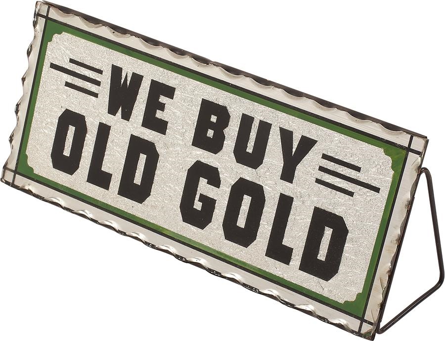 - 1930s "WE BUY OLD GOLD" Art Deco Counter Sign