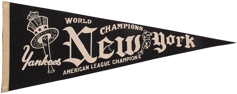 NY Yankees, Giants & Mets - Tough 1950s New York Yankees Pennant