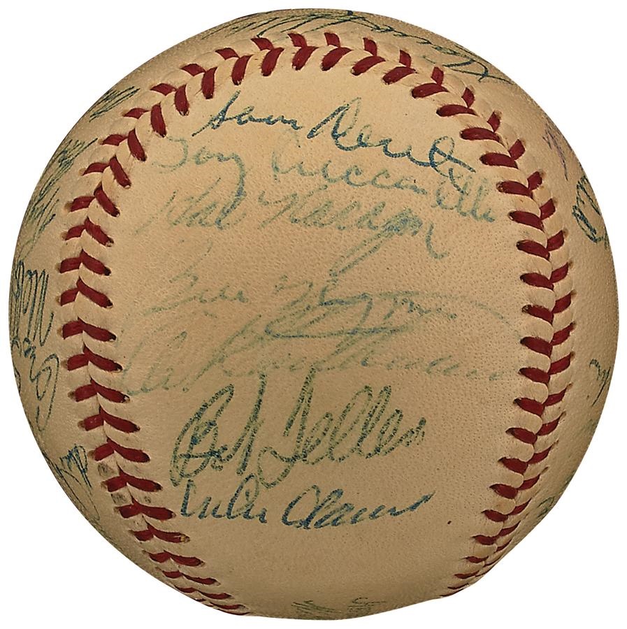 Baseball Autographs - 1954 A.L. Champion Cleveland Indians Team Signed Baseball