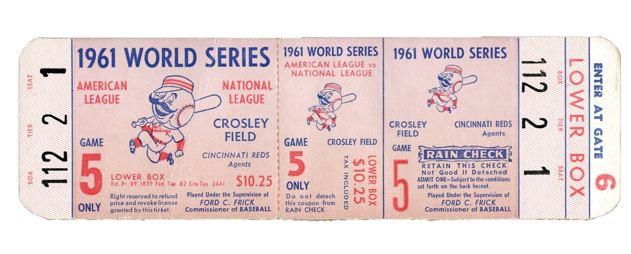 - 1961 World Series Game 5 Full Unused Ticket
