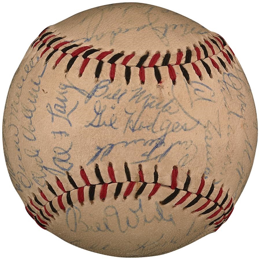 Baseball Autographs - Three Autograph Albums and Hodges/Furillo Signed Baseball (4)