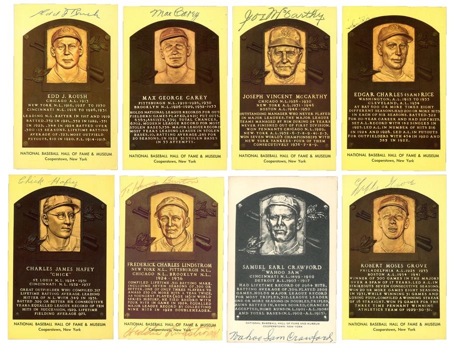 Baseball Autographs - Baseball Autograph Collection Including Hall of Fame Plaque Postcards and More (47)