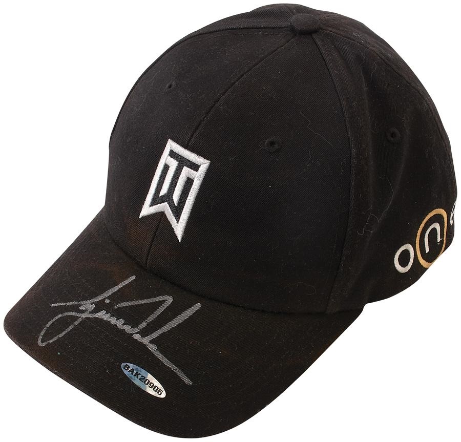 Tiger Woods Tournament Worn and Signed Cap