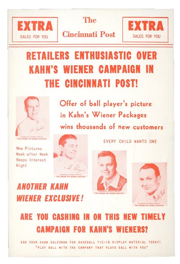 1955 Kahn's Weiners Advertising Handbill
