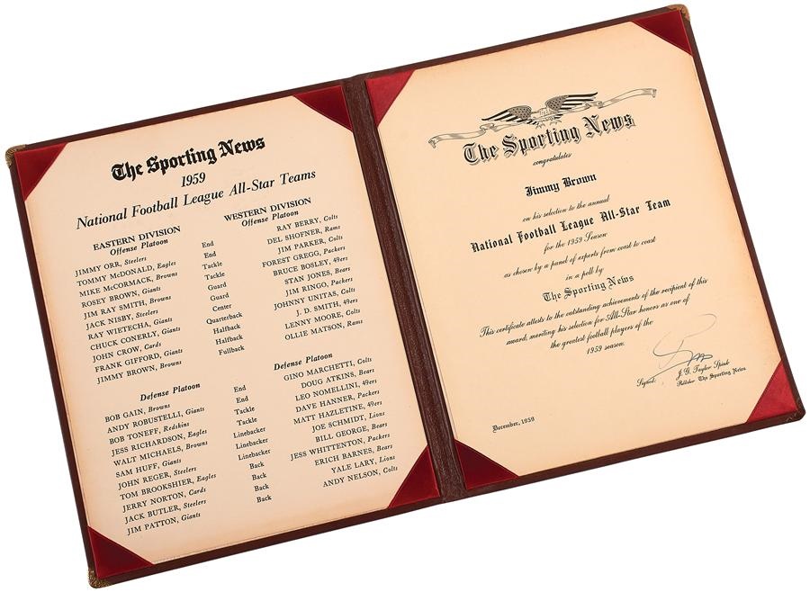 1959 Jim Brown All Star Award
