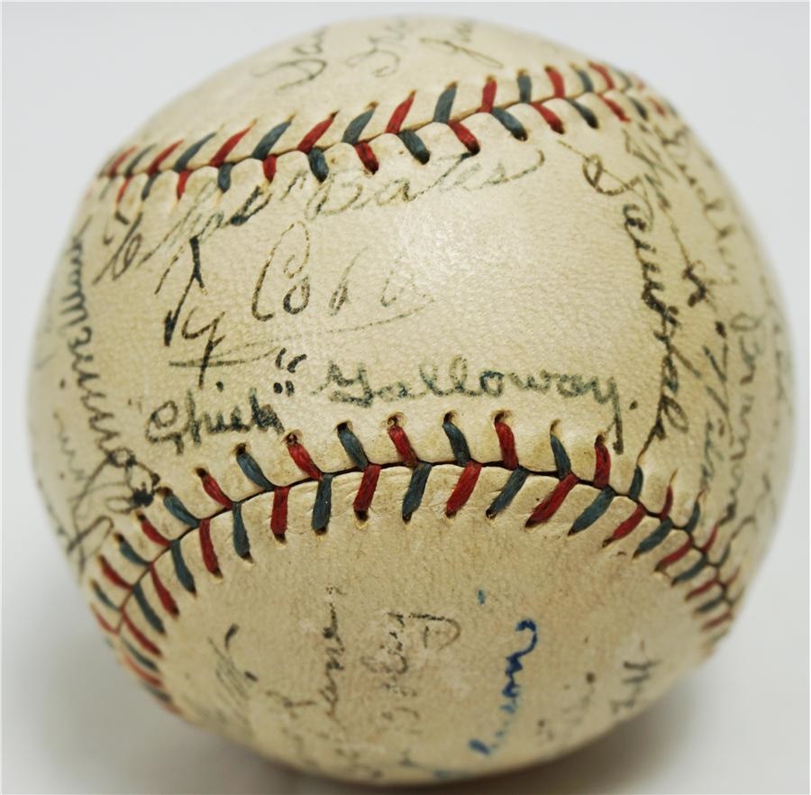 Baseball Autographs - 1928 Philadelphia Athletics Team Signed Baseball with Eight Hall of Famers!