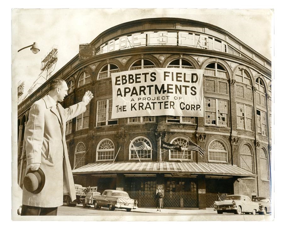 1957 Carl Erskine Outside Ebbets Field Apartments Photo by Barney Stein