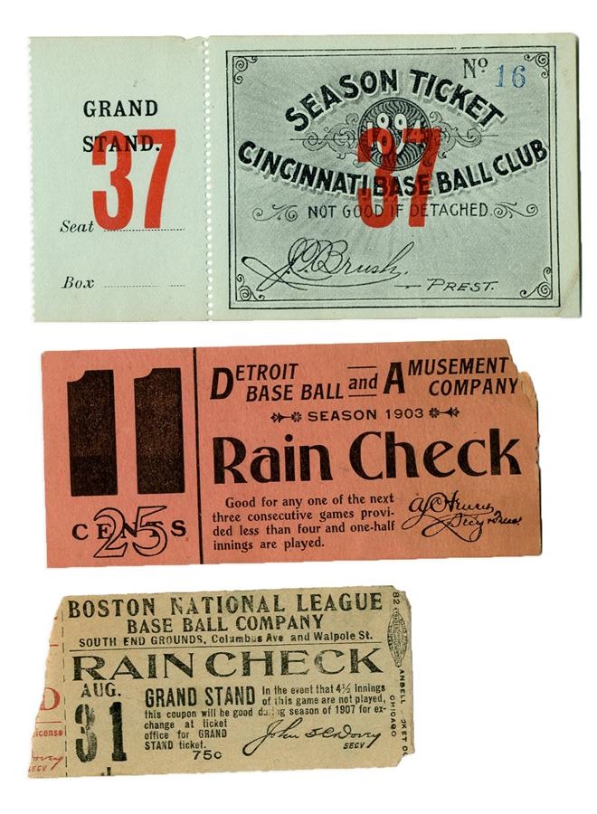 19th Century - 19th & Early 20th Century Baseball Tickets (3)