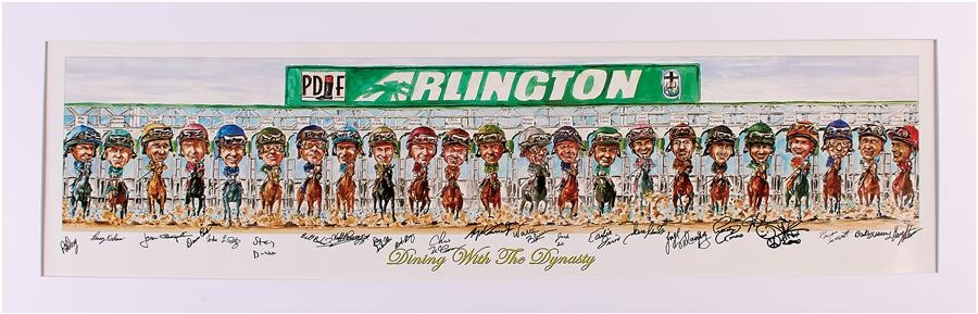 The Braulio Baeza Collection of Horse Racing Memor - "Dining With The Dynasty" Signed Panorama Print (3)
