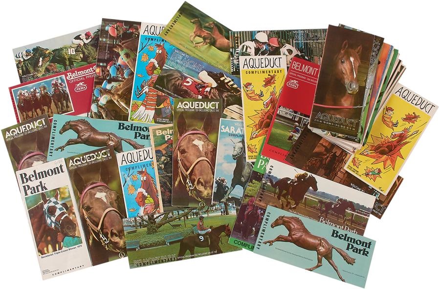 Massive Collection of Horse Racing Programs including Secretariat, Native Dancer, Seattle Slew, Dr. Fager (720+)