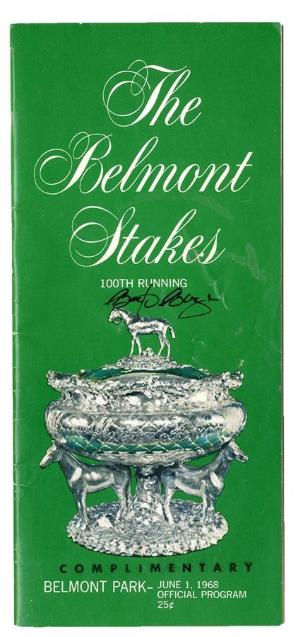 - 1968 Belmont Program Vintage Signed by the Jockeys