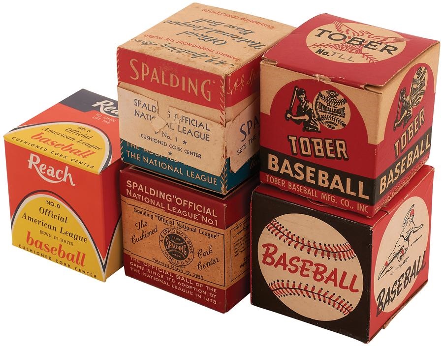 Baseball Equipment - Baseball in Boxes Including 1920s Official National League (5)