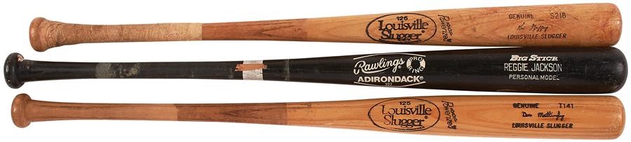NY Yankees, Giants & Mets - Three New York Yankees Game Used Bats with Mattingly and Jackson