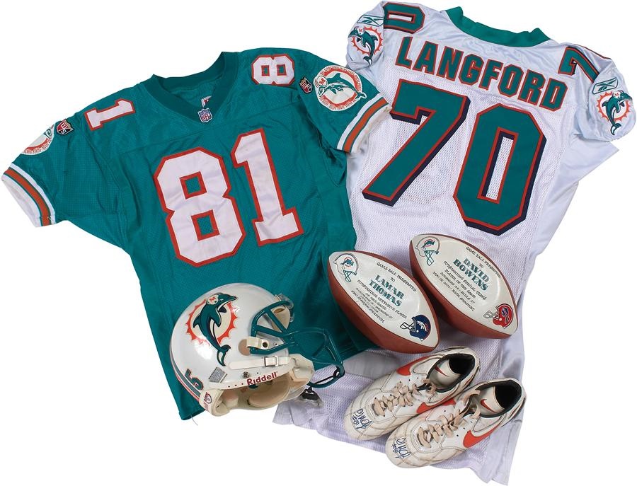 Collection of Miami Dolphins Game Used Equipment