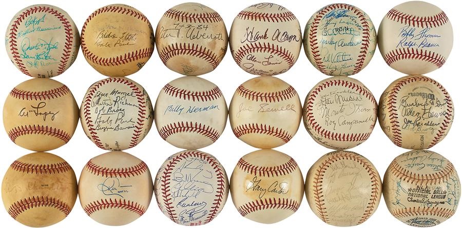 Baseball Autographs - Joe L. Brown Signed Baseball Collection (18)