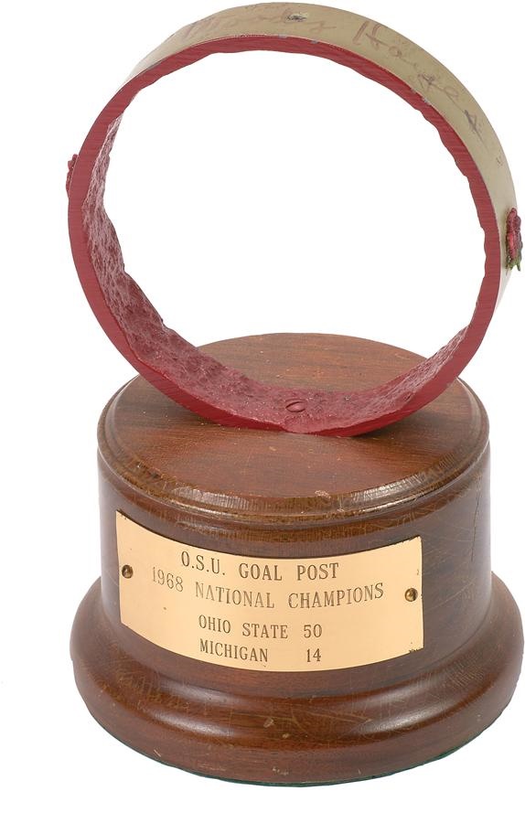 Woody Hayes Signed 1968 Ohio State Championship Goal Post
