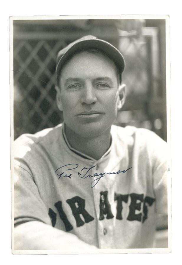 Baseball Autographs - Pie Traynor Signed George Burke Photograph