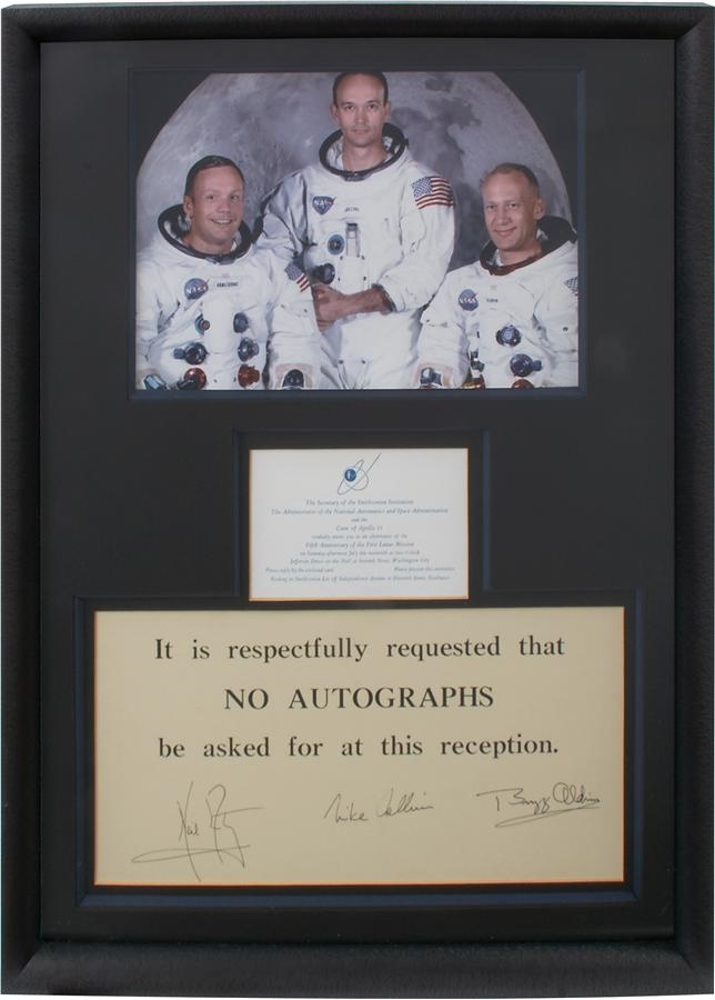 Incredible Apollo 11 Crew Signed Display