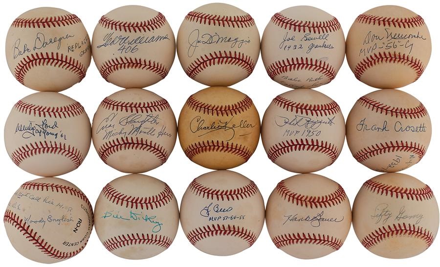 Historic New York Yankee Baseball Collection - New York Yankee Single Signed Baseballs with Unusual Notations (15)