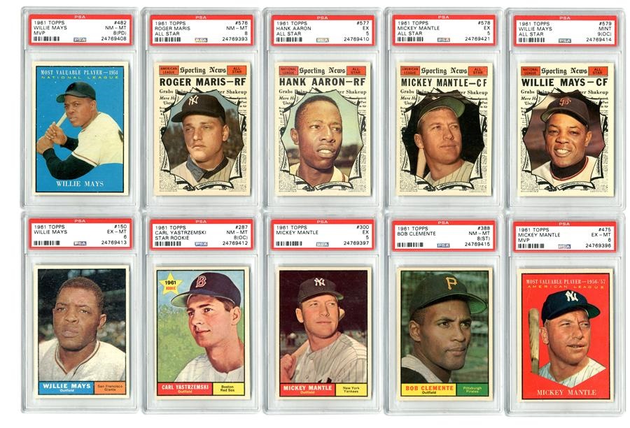1961 Topps Baseball Near Set (Missing Three Cards)