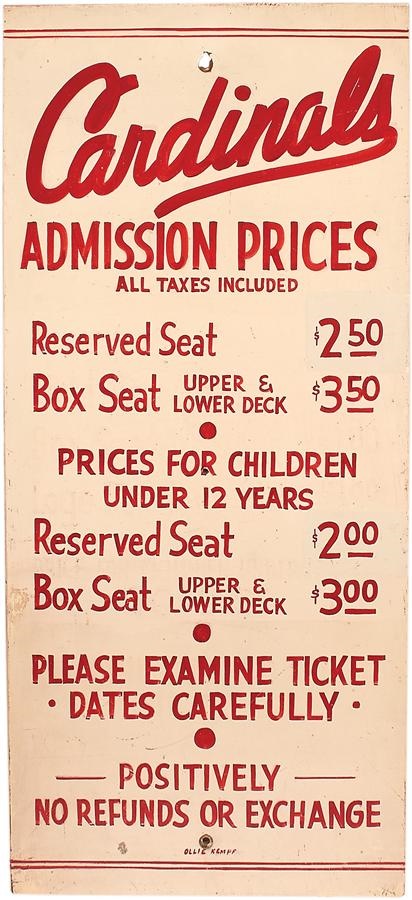 - Last Game At Sportsman's Park Handpainted Ticket Sign