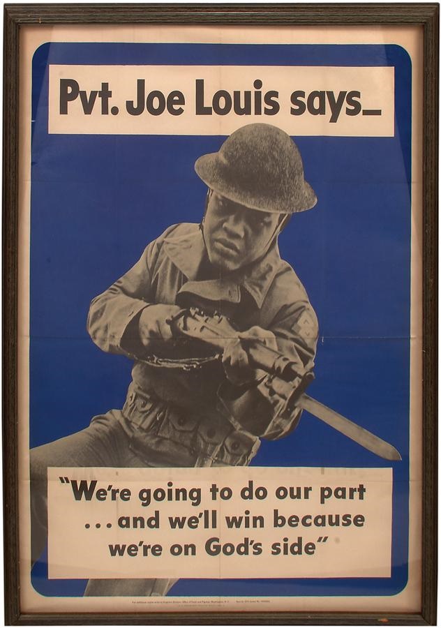 Muhammad Ali & Boxing - 1942 Private Joe Louis United States Army Recruitment Poster- Rare One Sheet