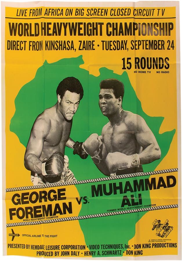 Muhammad Ali & Boxing - Ali-Foreman Large Closed Circuit Poster (Clean-1974)