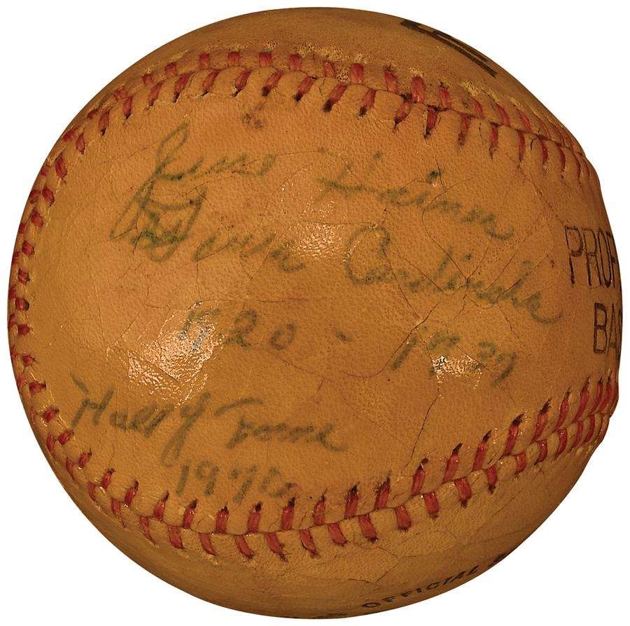 - Jesse Haines Twice Signed Baseball with Inscriptions