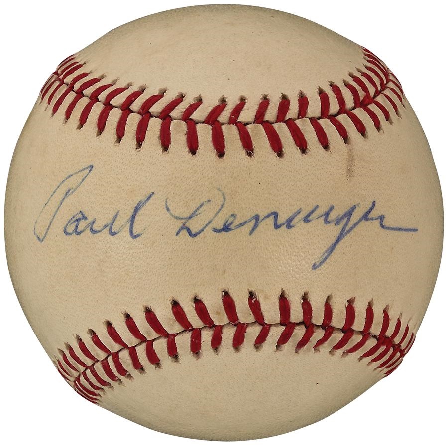 - Paul Derringer Single Signed Baseball