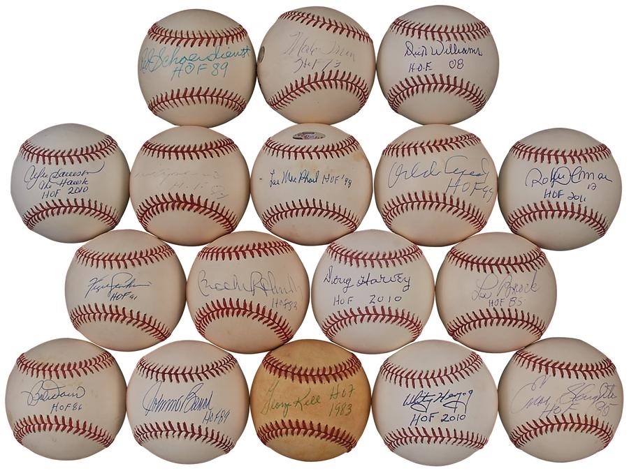 Baseball Autographs - Hall of Famers Signed Baseballs with Induction Years (17)
