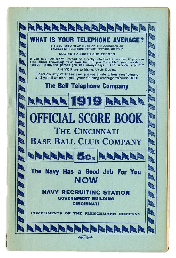- 1919 World Champion Cincinnati Reds Program