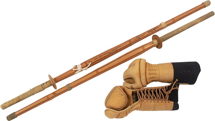 - 1956 Japan-American Kendo Matching Swords & Gloves (ex-Helms Museum Collection)