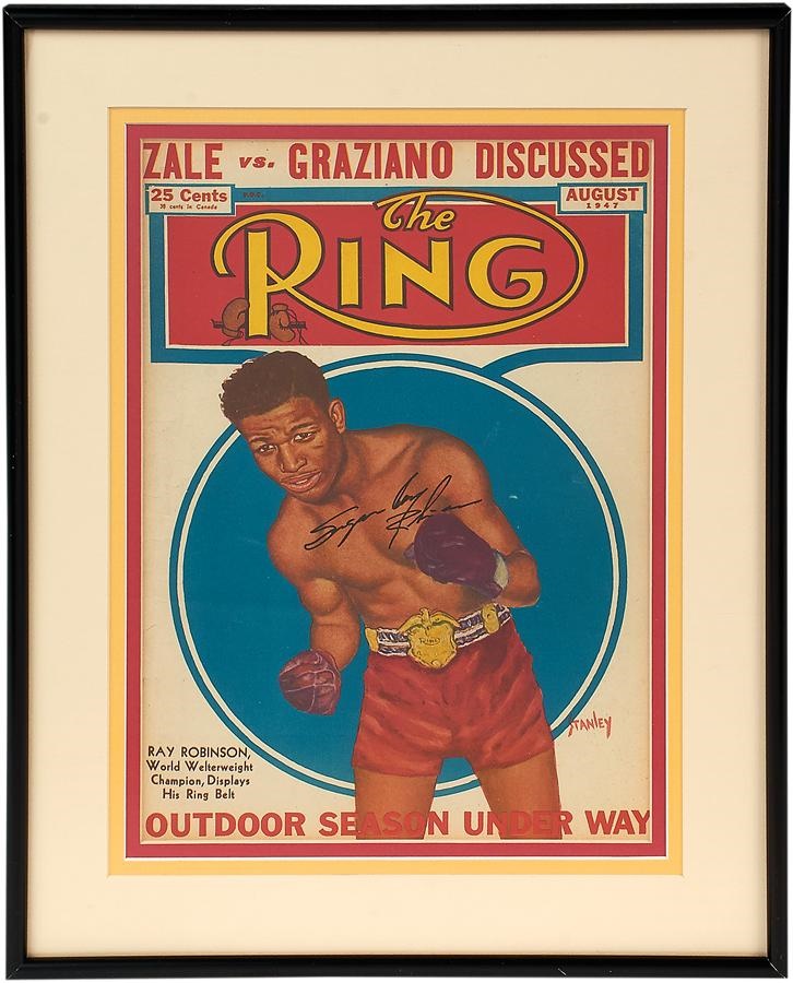 - 1947 Sugar Ray Robinson Signed Ring Magazine