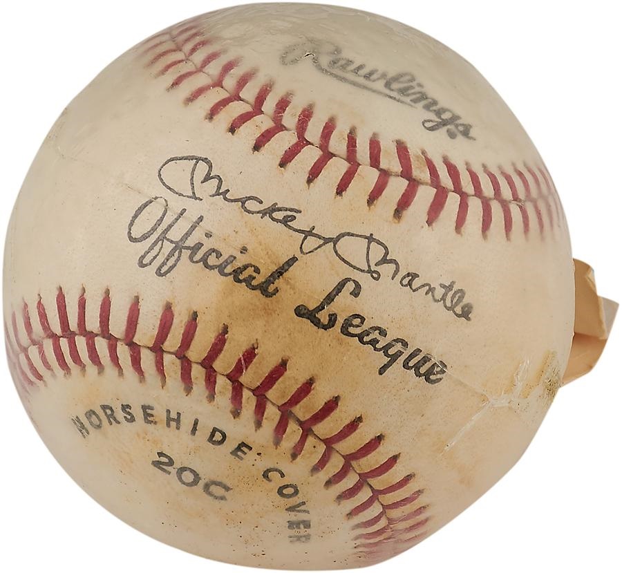 - 1960s Mickey Mantle Official League Baseball In Original Wrapper