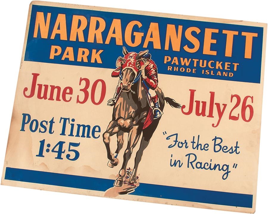 - 1930s Seabiscuit Narragansett Park Original Silkscreen Poster