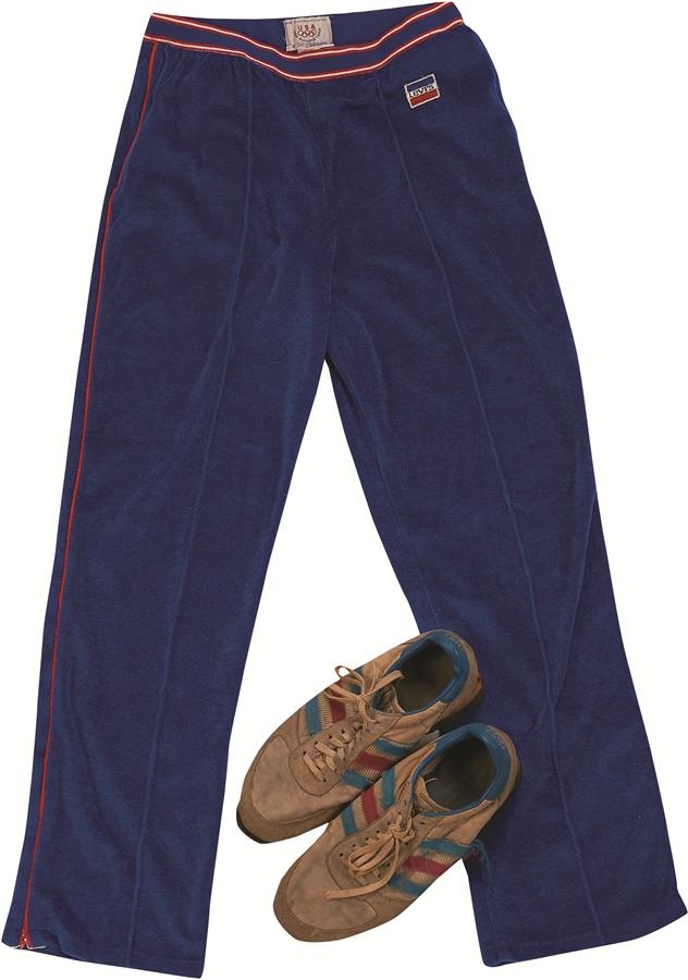 - Jim Craig 1980 Winter Olympics Sneakers & Levi Strauss Warm-Up Pants Worn During the Gold Medal Ceremony (Photo-Matched)