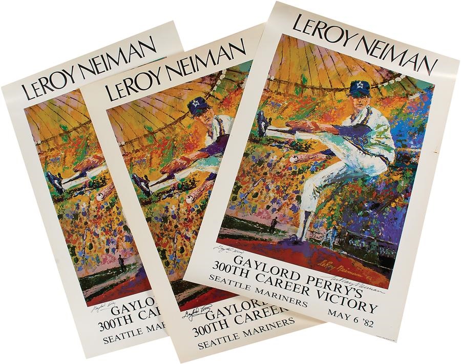 - Three Gaylord Perry Prints Signed by Leroy Neiman