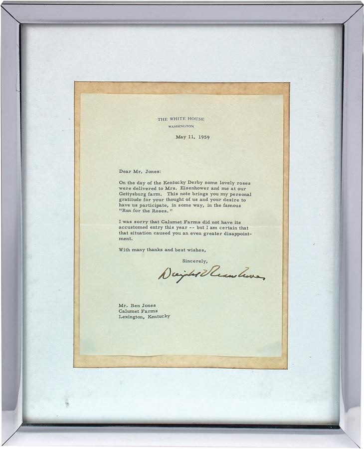 - 1959 Dwight D. Eisenhower Letter Signed as President to "Mr. Calumet" Ben Jones (Jones Family LOA)